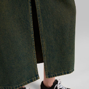 DICKIES W - LONG DENIM CARPENTER SKIRT - Green Tone Fade