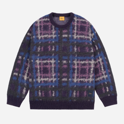 DIME - PLAID MOHAIR KNIT - Purple