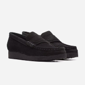 CLARKS - WALLABEE LOAFER WOMEN - Black Suede