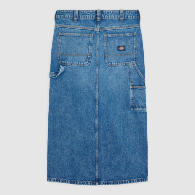 DICKIES W - LONG DENIM CARPENTER SKIRT - Rinsed Fade