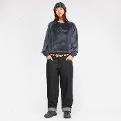 DIME - CREWNECK CURSIVE VELVET-  Smoke