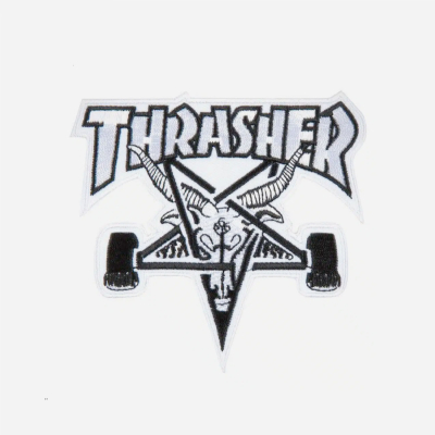 Thrasher - Skate Goat Logo Patch - Black / White