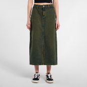 DICKIES W - LONG DENIM CARPENTER SKIRT - Green Tone Fade