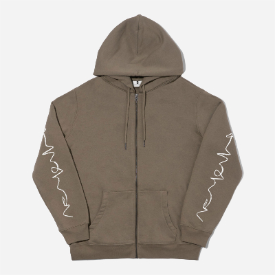 Poetic Collective - Crayon Arm Zip Hoodie - Olive Green
