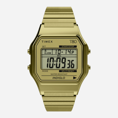 Timex - T80 34mm Stainless Steel Expansion Band Watch - Gold-Tone / Gold-Tone