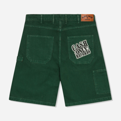 CASH ONLY - RECORDS DENIM SHORTS - Army