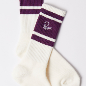Parra - Signature Striped Crew Socks - Off White Purple