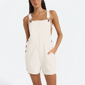 Rhythm W - Tides Short Overalls - White