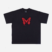 BYE JEREMY - BUTTERFLY TEE - Black Red