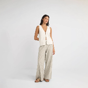 Rhythm W - Valley Stripe Oversized Wide Leg Pant - Ivy