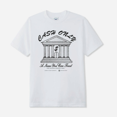 CASH ONLY - BANK TEE - Ash