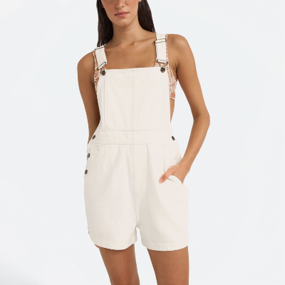 Rhythm W - Tides Short Overalls - White