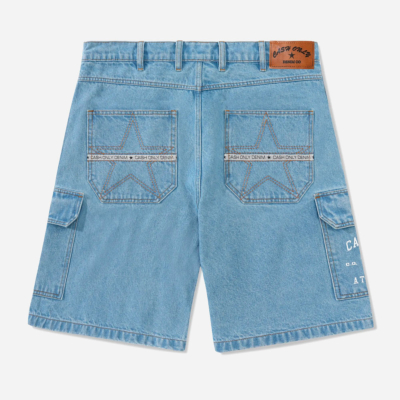 CASH ONLY - ATHLETICS DENIM SHORTS - Washed Indigo