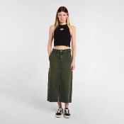 DICKIES W - LONG DENIM CARPENTER SKIRT - Green Tone Fade