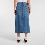 DICKIES W - LONG DENIM CARPENTER SKIRT - Rinsed Fade