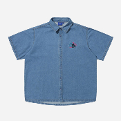 Helas - Bad Washed Denim Shirt - Light Blue