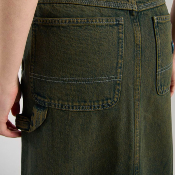 DICKIES W - LONG DENIM CARPENTER SKIRT - Green Tone Fade