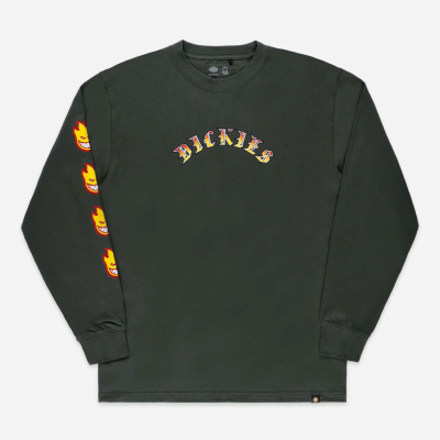 DICKIES X SPITFIRE - LONG SLEEVE TEE KIDS - Olive Green