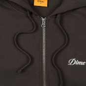 DIME - CURSIVE SMALL LOGO ZIP HOODIE - Vintage Black 