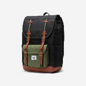 HERSCHEL - NEW LITTLE AMERICA MID-VOLUME - Black Four Leaf Clover Saddle Brown