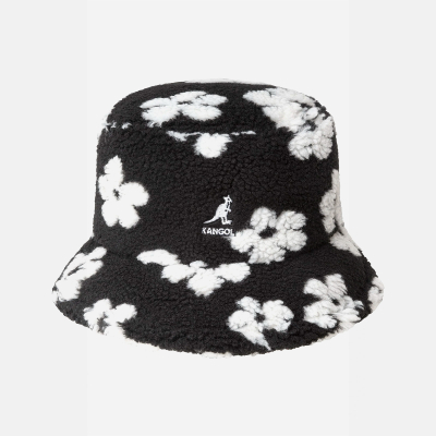 Kangol - Floral Fleece Bucket - Black White