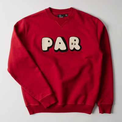 Parra - Rounded PAR Crew Neck Sweatshirt - Ruby red