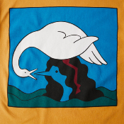 PARRA - SWAN TO THE FACE T-SHIRT - Ocher